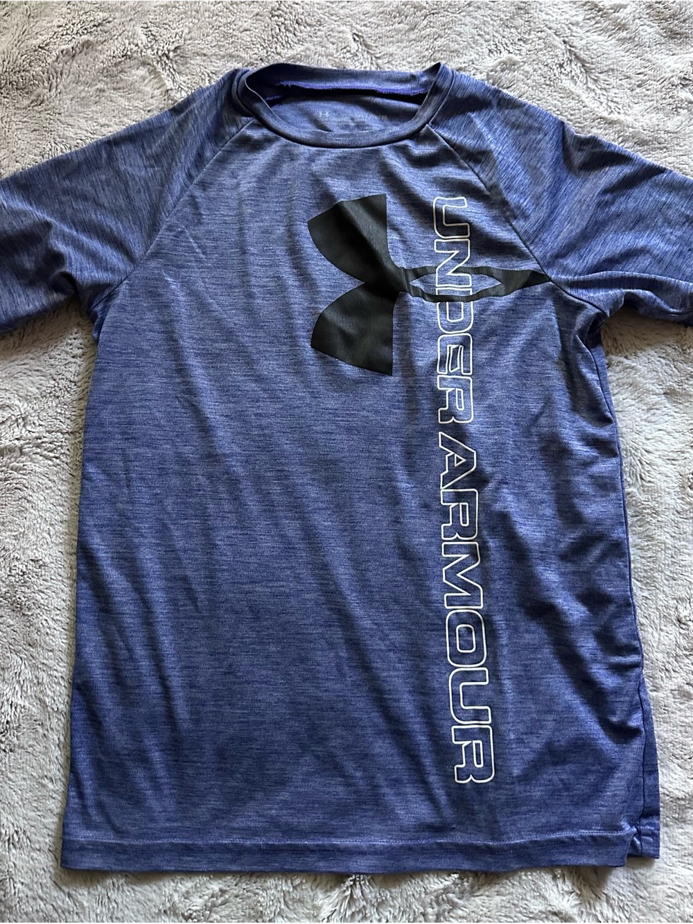 Under Armour T-Shirt Boys Youth XL Loose Fit Blue Activewear Workout Sports